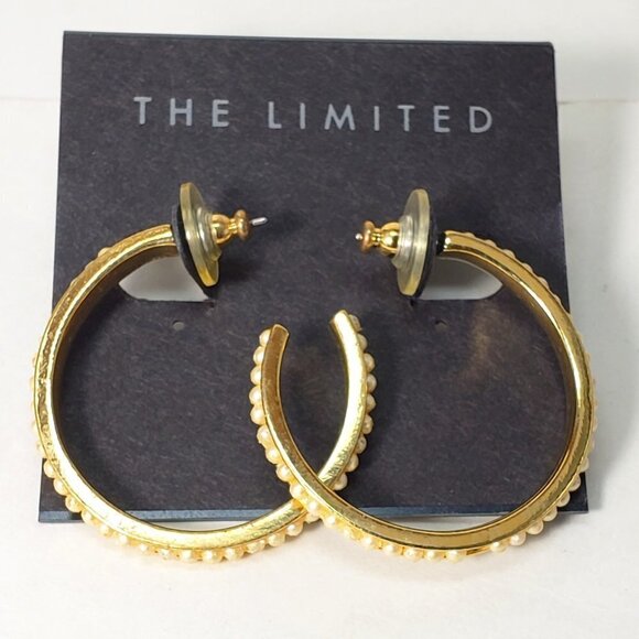 Stylish Polished Gold tone Open Hoop Earrings - Size 1.5-inch - Women's Fashion - Picture 3 of 8